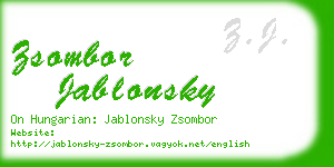 zsombor jablonsky business card